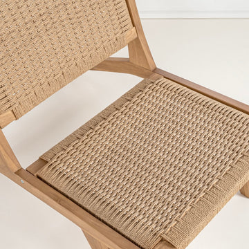 Parker Mid-Century Modern Woven Seagrass Wood Armless Indoor Lounge Chair